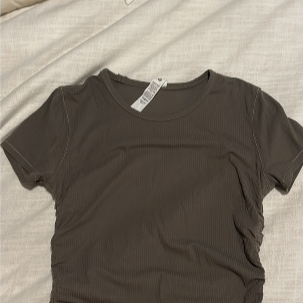 Lululemon all it takes ruched tee- olive green